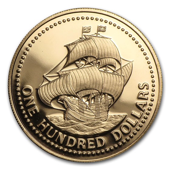 1975 Barbados Gold $100 350th Anniversary Proof 1975 Barbados Gold $100 350th Anniversary Proof